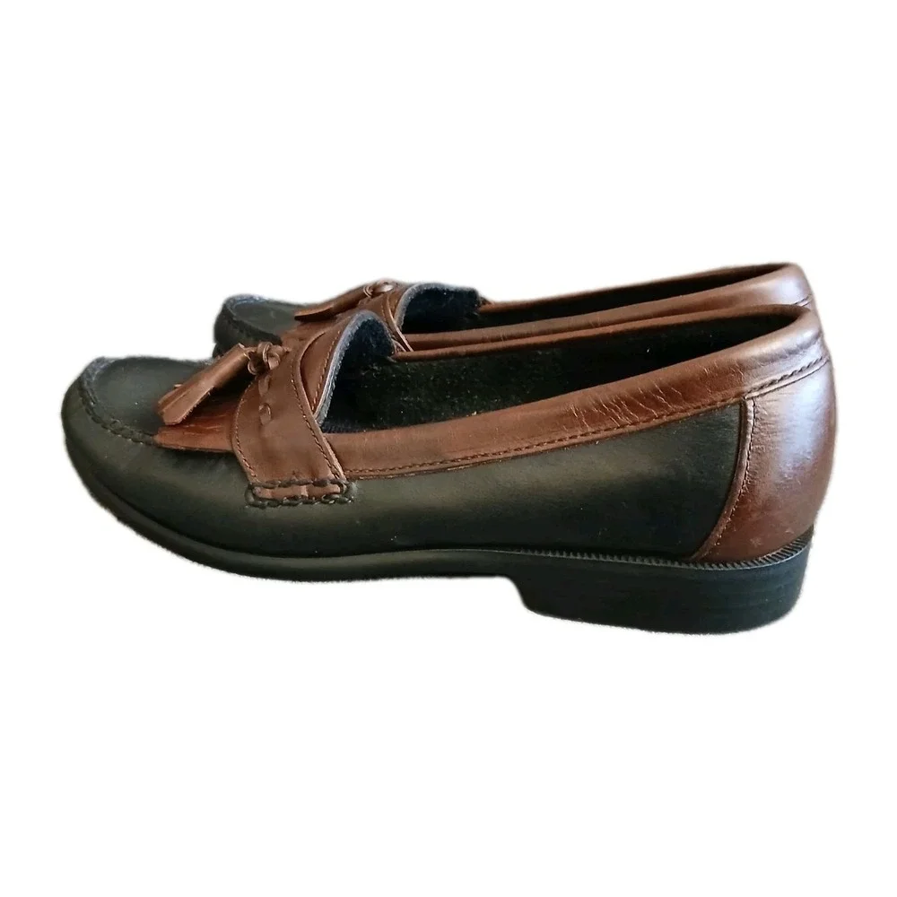 Dockers Men's Size 8.5 black brown leather tassel Loafers shoes Business New#996